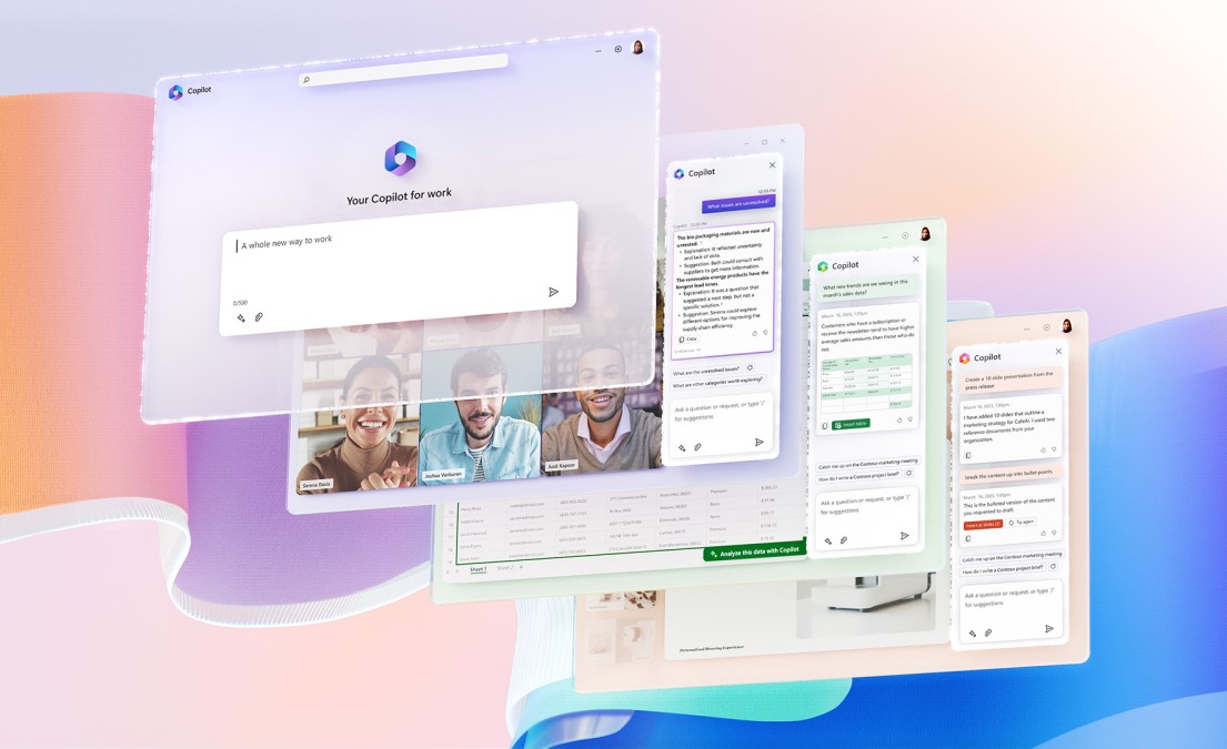 Customer Growth. A screenshot of Microsoft Copilot windows.