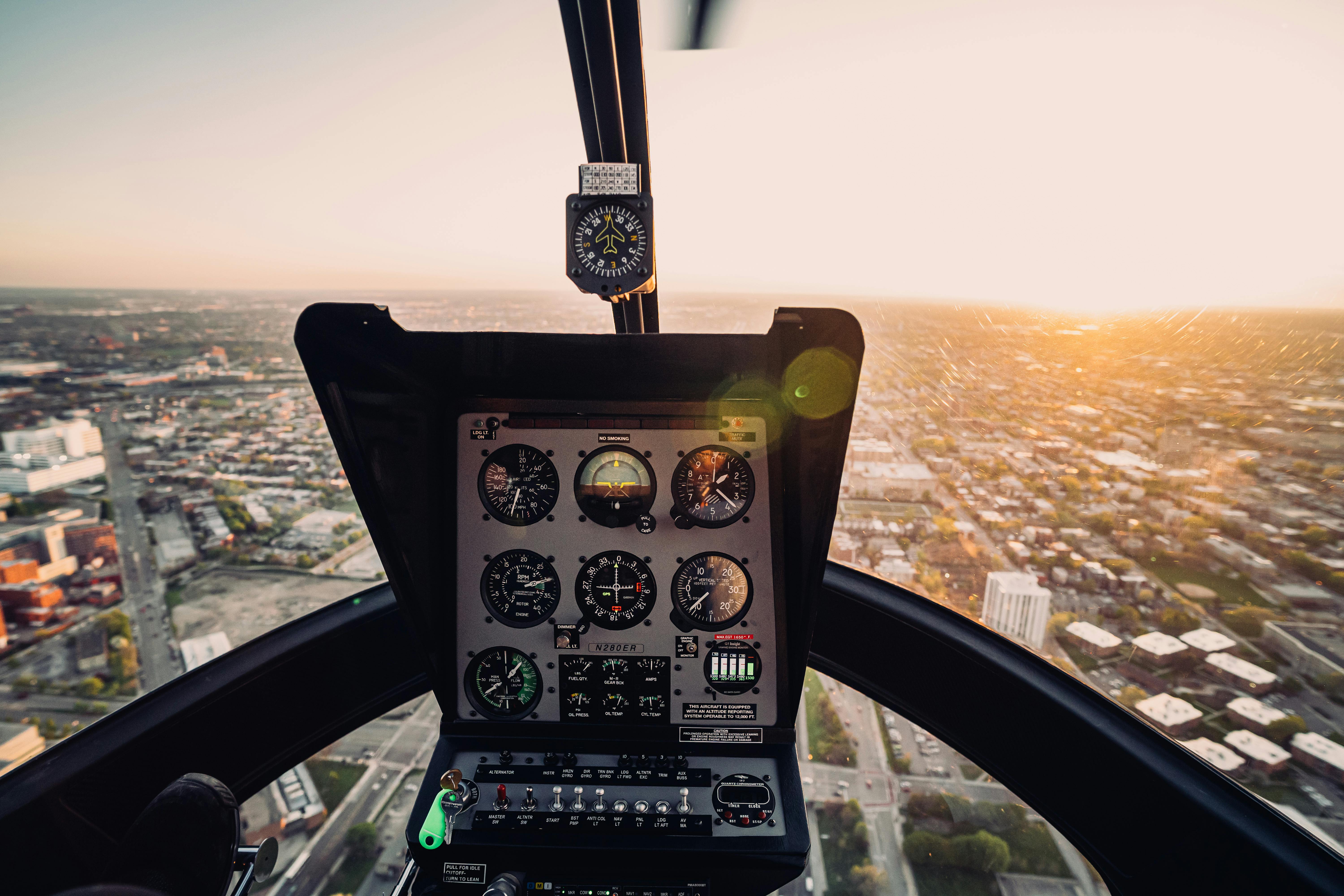 Copilot Pro. A view of a city from a helicopter.