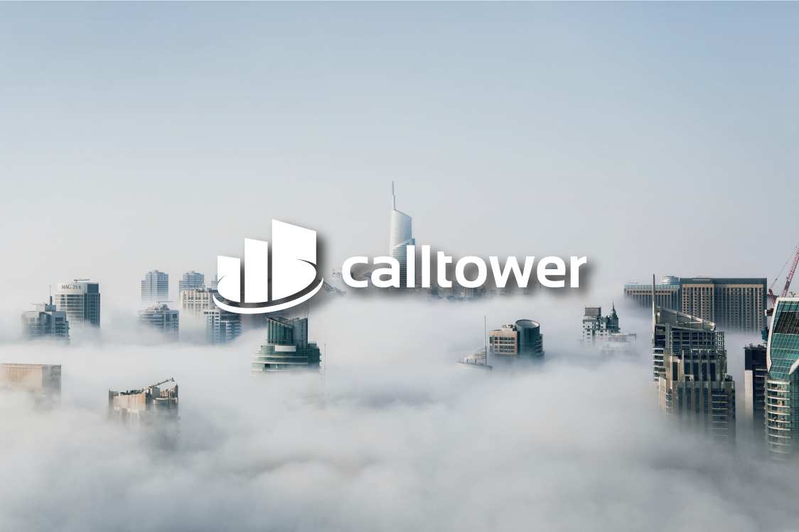 Unified Communication Trends. A city with clouds in the sky and calltower logo.